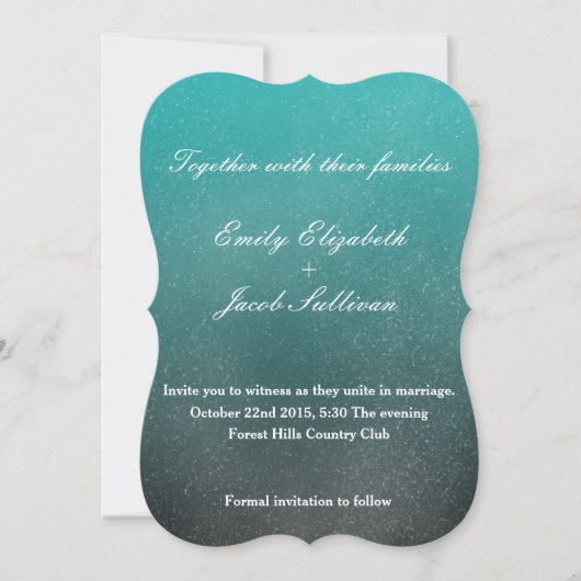 Wasserfarbe Inspiriert Hochzeit - Aquamarin Save The Date (Vorderseite)