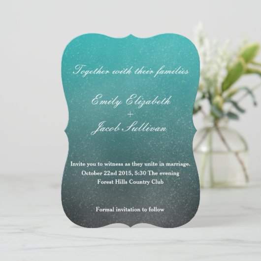Wasserfarbe Inspiriert Hochzeit - Aquamarin Save The Date (Stehend Vorderseite)
