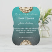 Wasserfarbe Inspiriert Hochzeit Goldenes Abendesse Save The Date (Stehend Vorderseite)