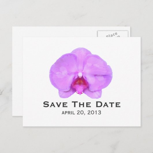 Wasserfarbe Inspiriert Orchid Save the Date Postka Ankündigungspostkarte (Vorne/Hinten)