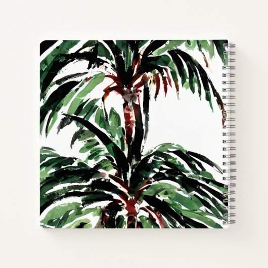 Wasserfarbe Inspiriert Palmen Notizblock (Rückseite)