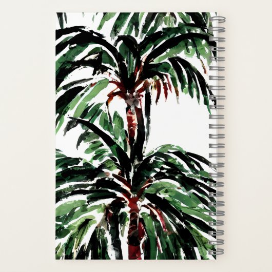 Wasserfarbe Inspiriert Palmen Notizblock (Rückseite)
