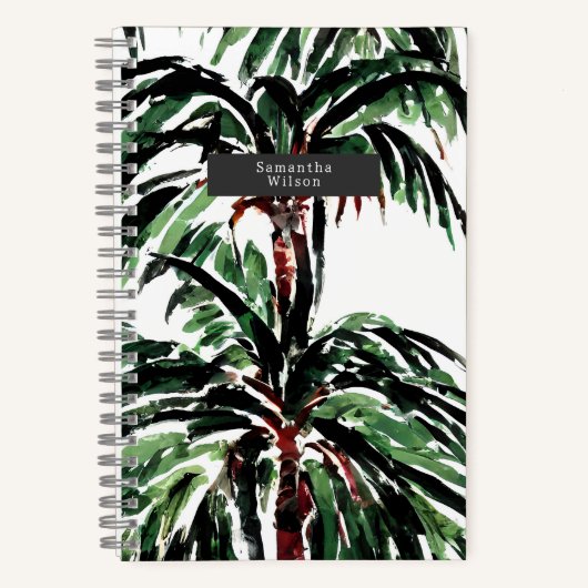 Wasserfarbe Inspiriert Palmen Notizblock (Vorderseite)