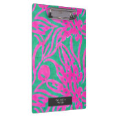 Wasserfarbe Inspiriert Rosa Aqua Damask Klemmbrett (Rechts)