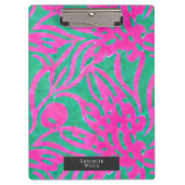 Wasserfarbe Inspiriert Rosa Aqua Damask Klemmbrett (Vorderseite)