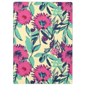 Wasserfarbe Inspiriert Rosa + Grüne botanische Blü Klemmbrett (Rückseite)