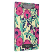 Wasserfarbe Inspiriert Rosa + Grüne botanische Blü Klemmbrett (Rechts)