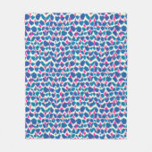 Wasserfarbe Inspiriert Rosa und Blauer Boho Dot Fleecedecke (Vorderseite)