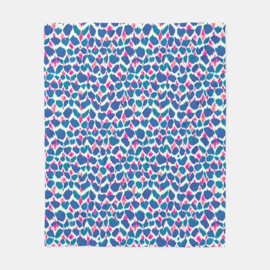 Wasserfarbe Inspiriert Rosa und Blauer Boho Dot Fleecedecke (Vorderseite)