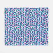 Wasserfarbe Inspiriert Rosa und Blauer Boho Dot Fleecedecke (Vorderseite (Horizontal))