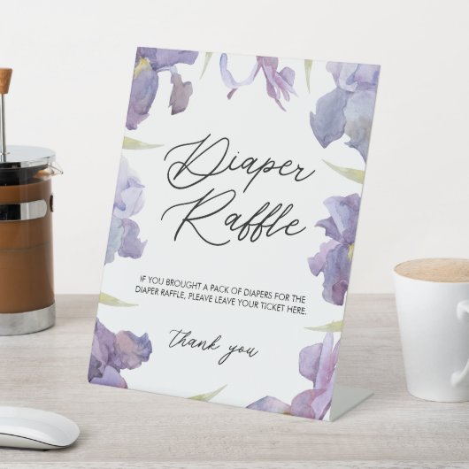 Wasserfarbe Iris Bläserner Frühlingsgarten Windeln Sockelschild (In SItu)