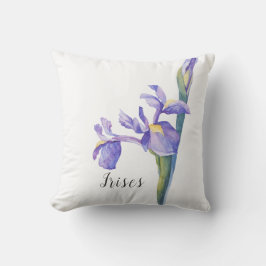 Wasserfarbe Iris floral Kissen