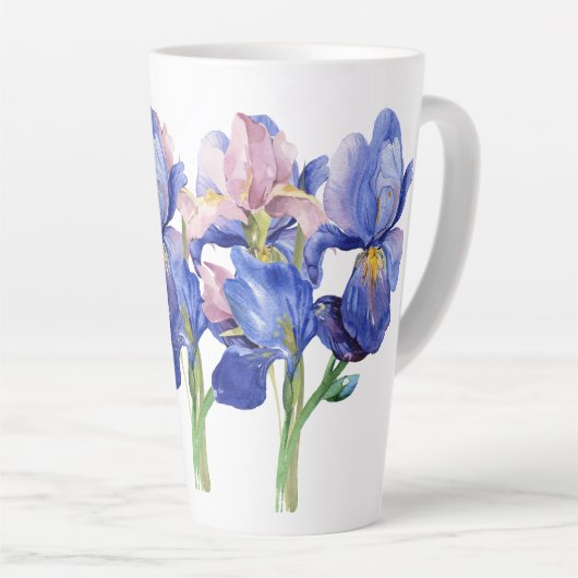 Wasserfarbe Iris Latte Tasse (Rechte Ecke)