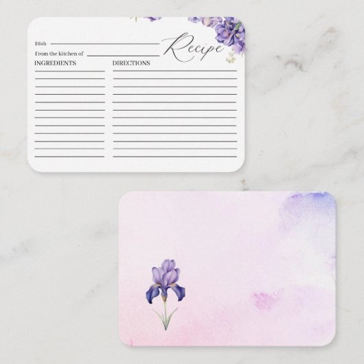 Wasserfarbe Iris Lilac Rezept Karte (Vorne/Hinten)