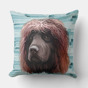 WASSERFARBE IRISH WASSER SPANIEL HUNDE GESICHT KISSEN