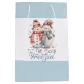 Wasserfarbe ist die Jahreszeit zum Einfrieren Mittlere Geschenktüte (Vorderseite)