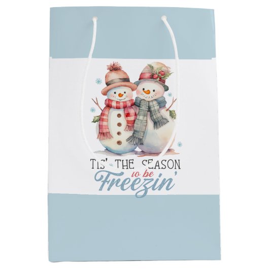 Wasserfarbe ist die Jahreszeit zum Einfrieren Mittlere Geschenktüte (Vorderseite)