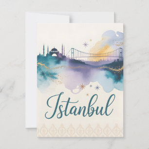 Wasserfarbe Istanbul Postkarte