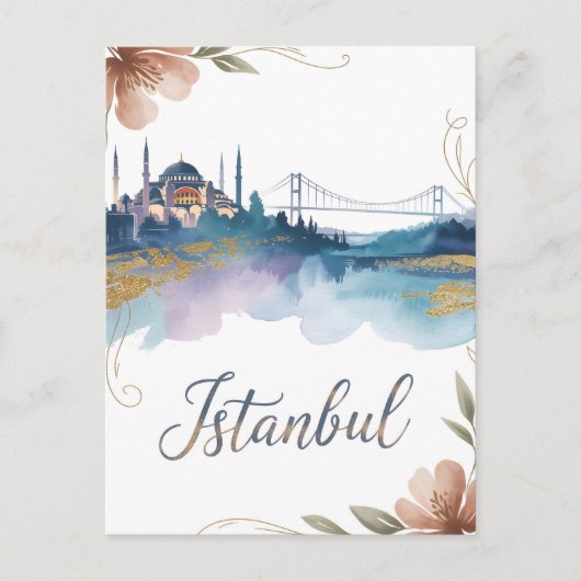Wasserfarbe Istanbul Postkarte (Vorderseite)