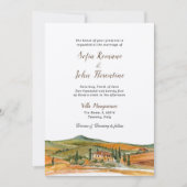 Wasserfarbe Italien , Hochzeit der Toskana Einladung (Vorderseite)
