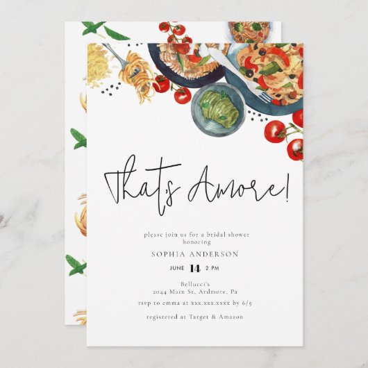 Wasserfarbe Italienisch Das ist schon wieder! Brau Einladung (Vorne/Hinten)