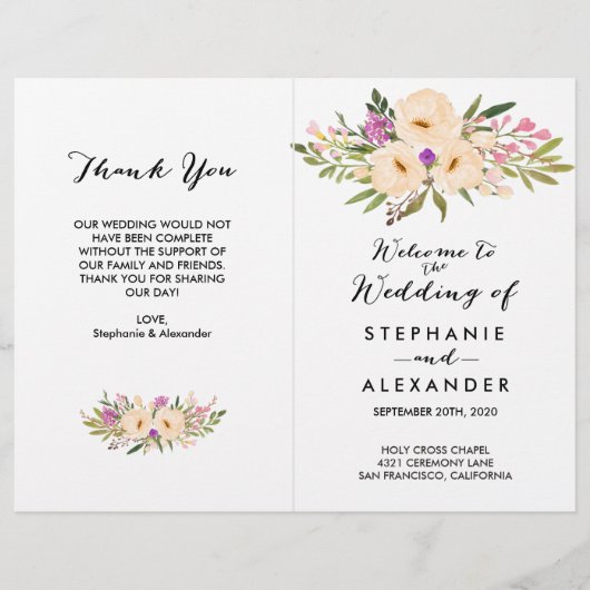 Wasserfarbe Ivory Bouquet Anemones (Vorderseite)