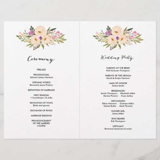 Wasserfarbe Ivory Bouquet Anemones (Rückseite)