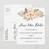 Wasserfarbe Ivory Bouquet Anemones Ankündigungspostkarte (Vorne/Hinten)