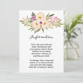 Wasserfarbe Ivory Bouquet Anemones Einladung (Stehend Vorderseite)