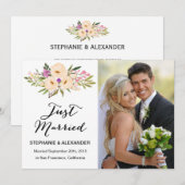 Wasserfarbe Ivory Bouquet Anemones Einladung (Vorne/Hinten)