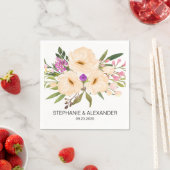 Wasserfarbe Ivory Bouquet Anemones Serviette (Beispiel)