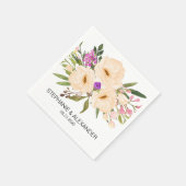Wasserfarbe Ivory Bouquet Anemones Serviette (Ecke)