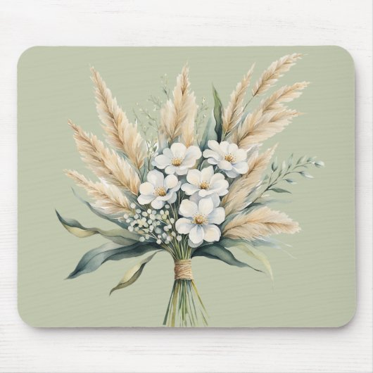 Wasserfarbe Ivory Floral Bouquet Mousepad (Vorne)