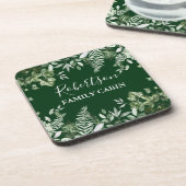 Wasserfarbe Ivy Ferns Sage Familie Kabine Grün Getränkeuntersetzer (Linke Seite)