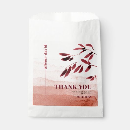 Wasserfarbe Japandi Danke Hochzeit Geschenktütchen (Vorderseite)