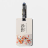 Wasserfarbe Japanisch Koi und Blumenmuster Gepäckm Gepäckanhänger (Rückseite vertikal)