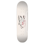 Wasserfarbe Japanisch Sakura Blossom Liebe Kran Skateboard (Vertikal)