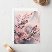 Wasserfarbe Japanische Landschaft Hintergrund Mitteilungskarte (Vorderseite/Rückseite Beispiel)