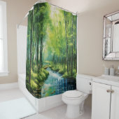 Wasserfarbe Japanischer Bambuswald Duschvorhang (Beispiel)