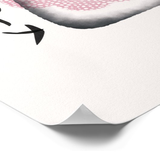 Wasserfarbe Japanischer Tempel Sakura Blossom Poster (Ecke)