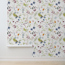 Wasserfarbe Japanischer Weißaugen-Wildblume Schmet Tapete