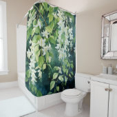 Wasserfarbe Jasmine Blossom Drift Duschvorhang (Beispiel)