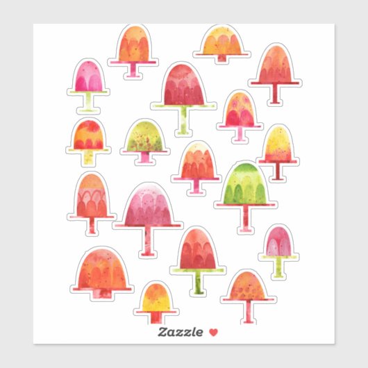 Wasserfarbe Jellies Küche Aufkleber (Blatt)