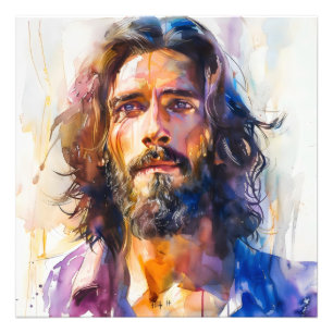 Wasserfarbe Jesus Christus Fotodruck
