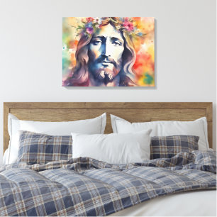 Wasserfarbe Jesus Leinwanddruck