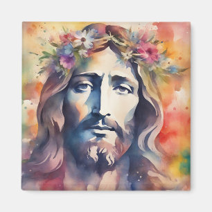 Wasserfarbe Jesus Magnet
