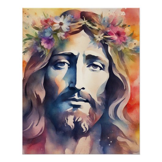 Wasserfarbe Jesus Poster (Vorderseite)