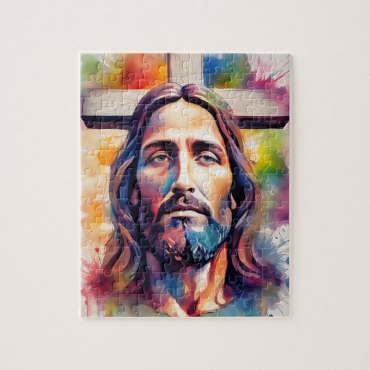 Wasserfarbe Jesus Puzzle (Vertikal)