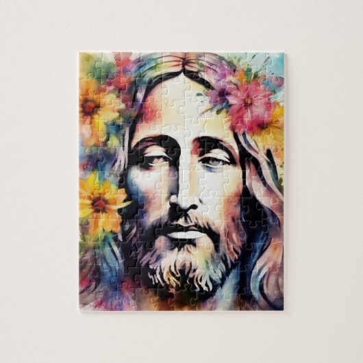 Wasserfarbe Jesus Puzzle (Vertikal)
