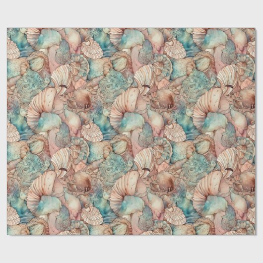 Wasserfarbe Jugendstil Muster Geschenkpapier (Flach)